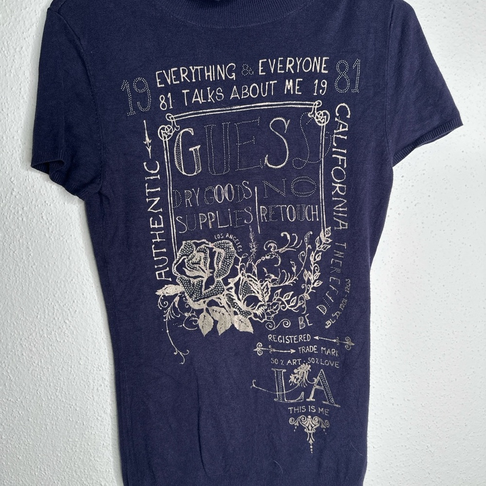 Guess navy blue  Graphic Tee - Picture 2 of 8